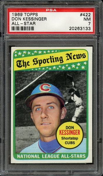 1969 TOPPS 422 DON KESSINGER ALL-STAR PSA NM 7