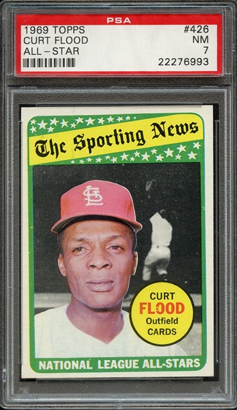 1969 TOPPS 426 CURT FLOOD ALL-STAR PSA NM 7