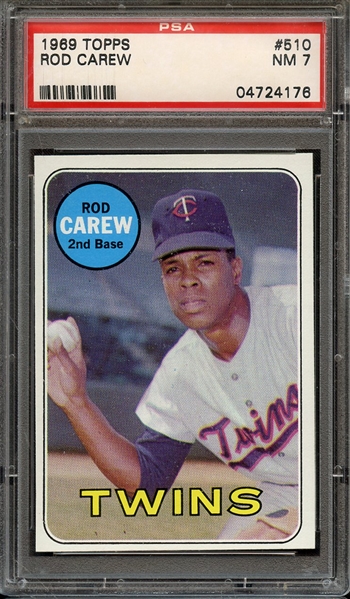 1969 TOPPS 510 ROD CAREW PSA NM 7