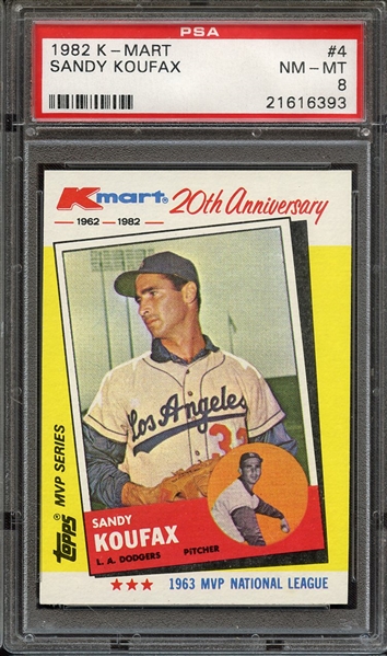 1982 K-MART 4 SANDY KOUFAX PSA NM-MT 8