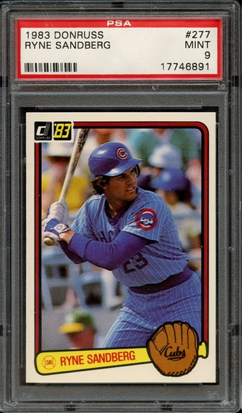 1983 DONRUSS 277 RYNE SANDBERG PSA MINT 9