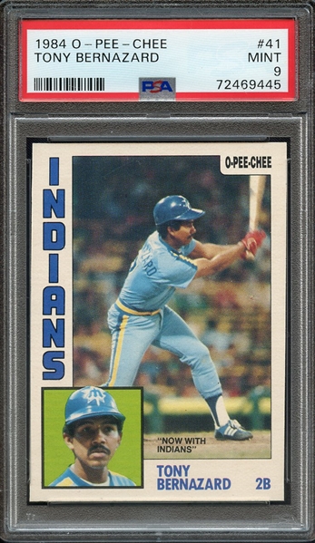 1984 O-PEE-CHEE 41 TONY BERNAZARD PSA MINT 9