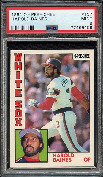 1984 O-PEE-CHEE 197 HAROLD BAINES PSA MINT 9