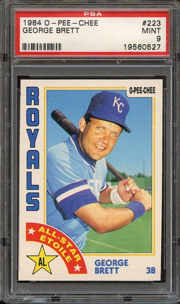 1984 O-PEE-CHEE 223 GEORGE BRETT PSA MINT 9