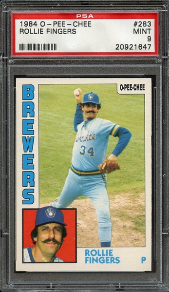 1984 O-PEE-CHEE 283 ROLLIE FINGERS PSA MINT 9