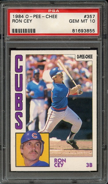 1984 O-PEE-CHEE 357 RON CEY PSA GEM MT 10