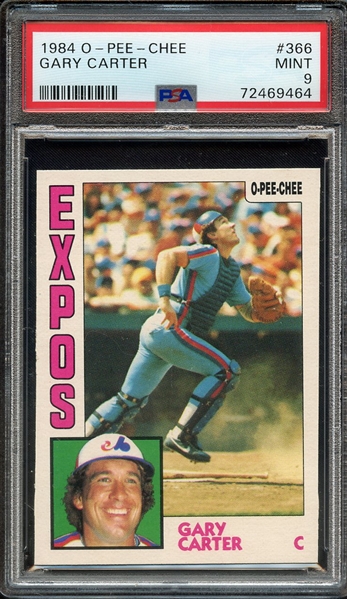 1984 O-PEE-CHEE 366 GARY CARTER PSA MINT 9