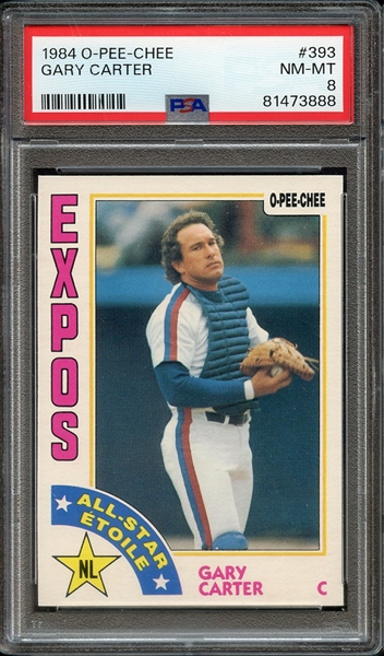 1984 O-PEE-CHEE 393 GARY CARTER PSA NM-MT 8