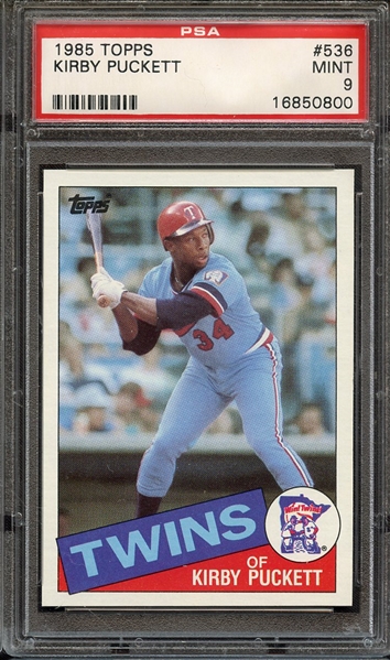 1985 TOPPS 536 KIRBY PUCKETT PSA MINT 9