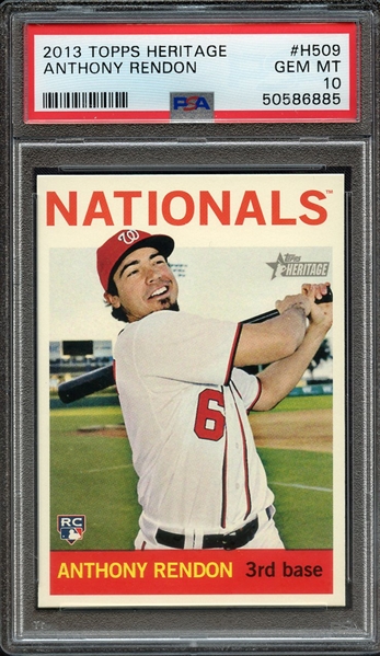 2013 TOPPS HERITAGE H509 ANTHONY RENDON PSA GEM MT 10