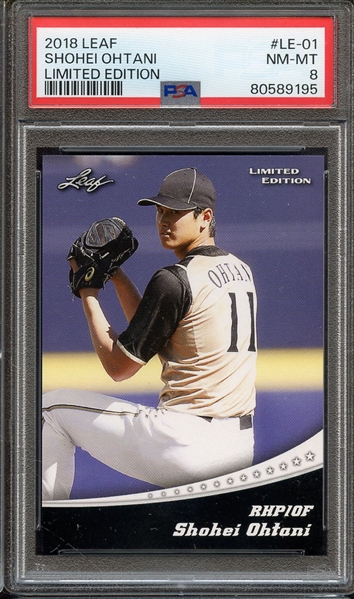 2018 LEAF OHTANI RETAIL LE-01 SHOHEI OHTANI LIMITED EDITION PSA NM-MT 8