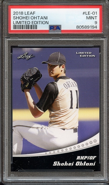 2018 LEAF OHTANI RETAIL LE-01 SHOHEI OHTANI LIMITED EDITION PSA MINT 9