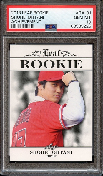 2018 LEAF ROOKIE OHTANI ACHIEVEMENT RA-01 SHOHEI OHTANI ACHIEVEMENT PSA GEM MT 10