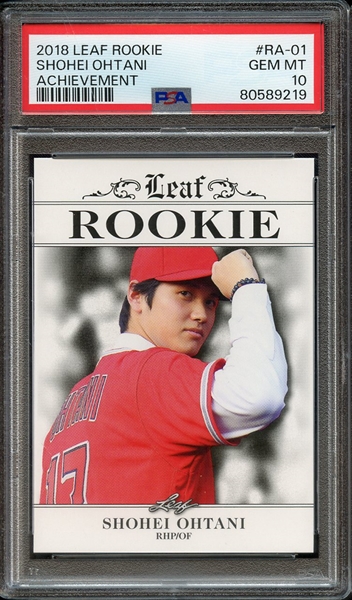 2018 LEAF ROOKIE OHTANI ACHIEVEMENT RA-01 SHOHEI OHTANI ACHIEVEMENT PSA GEM MT 10