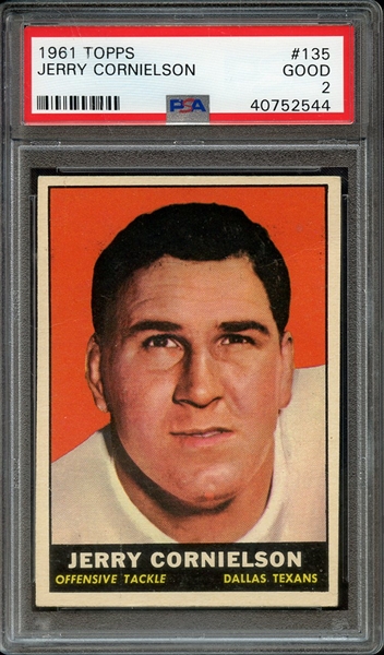 1961 TOPPS 135 JERRY CORNIELSON PSA GOOD 2