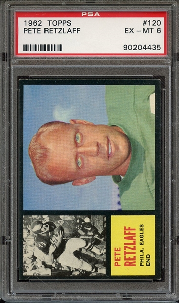 1962 TOPPS 120 PETE RETZLAFF PSA EX-MT 6