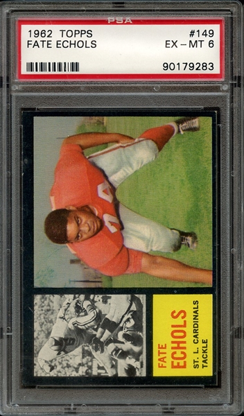 1962 TOPPS 149 FATE ECHOLS PSA EX-MT 6