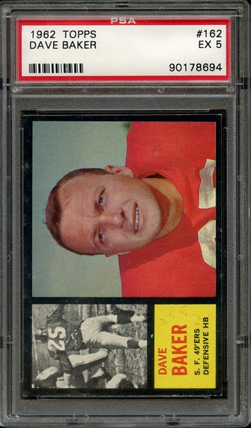 1962 TOPPS 162 DAVE BAKER PSA EX 5