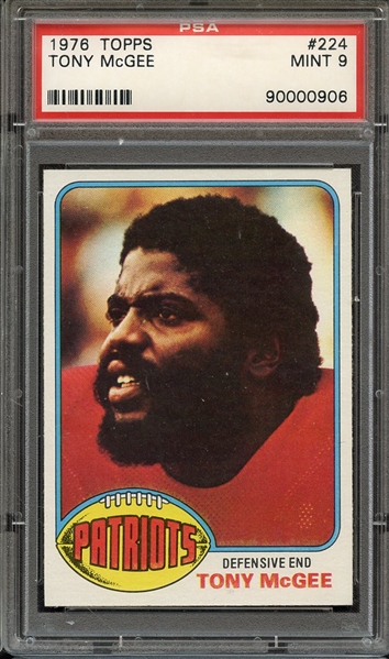 1976 TOPPS 224 TONY McGEE PSA MINT 9