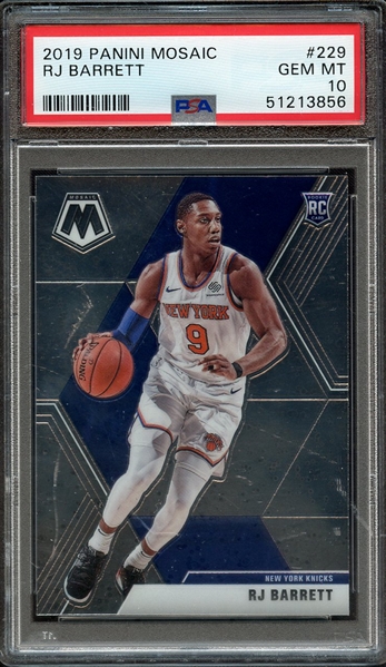 2019 PANINI MOSAIC 229 RJ BARRETT PSA GEM MT 10