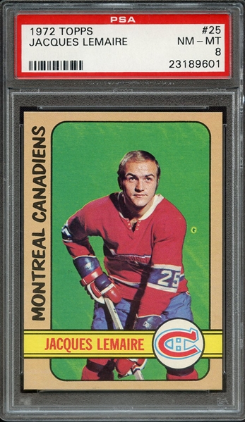 1972 TOPPS 25 JACQUES LEMAIRE PSA NM-MT 8