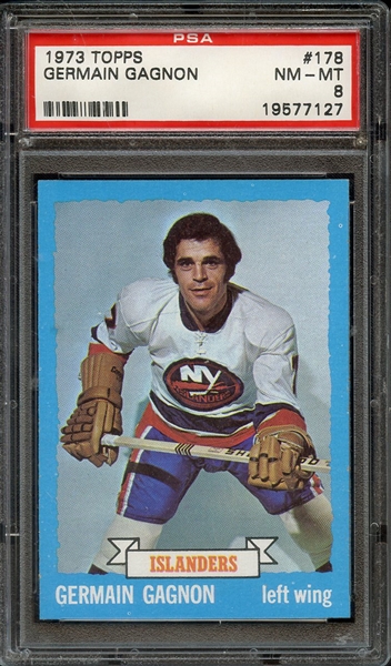 1973 TOPPS 178 GERMAIN GAGNON PSA NM-MT 8