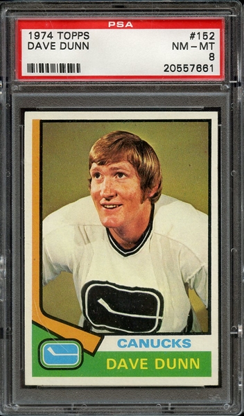 1974 TOPPS 152 DAVE DUNN PSA NM-MT 8