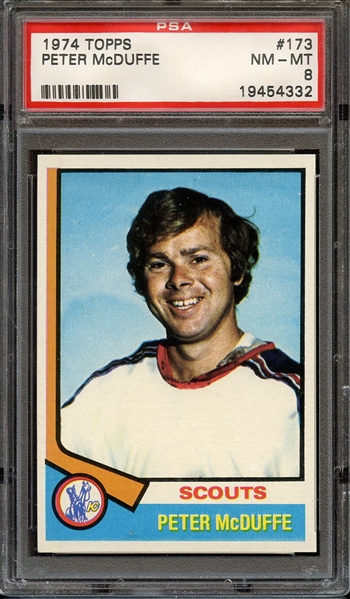 1974 TOPPS 173 PETER McDUFFE PSA NM-MT 8