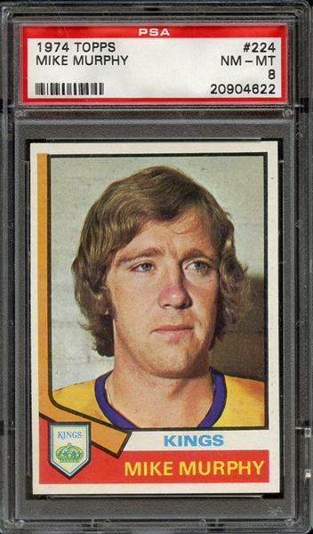 1974 TOPPS 224 MIKE MURPHY PSA NM-MT 8