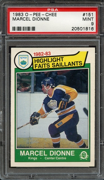 1983 O-PEE-CHEE 151 MARCEL DIONNE PSA MINT 9