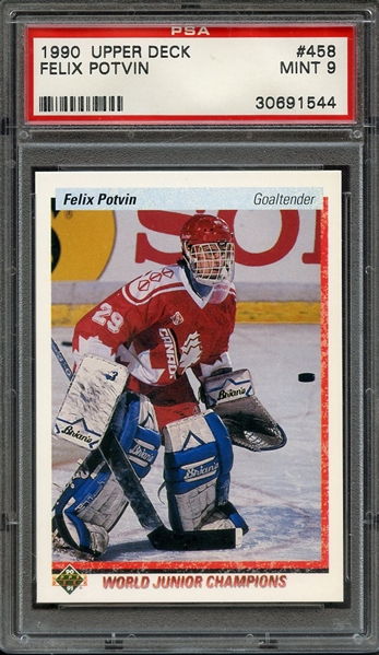 1990 UPPER DECK 458 FELIX POTVIN PSA MINT 9