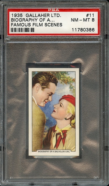 1935 GALLAHER LTD. FAMOUS FILM SCENES 11 BIOGRAPHY OF A... FAMOUS FILM SCENES PSA NM-MT 8