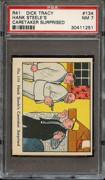 1937 R41 DICK TRACY 134 HANK STEELE'S CARETAKER SURPRISED PSA NM 7