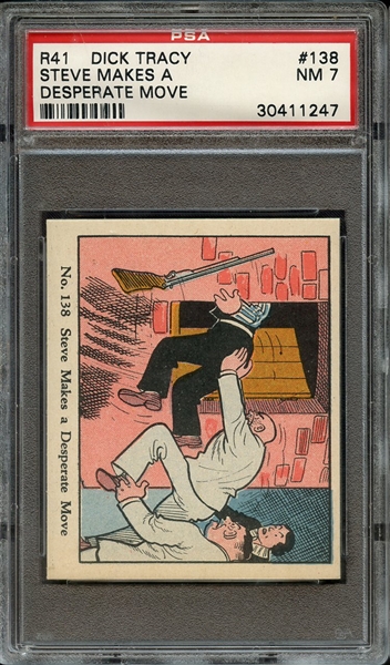 1937 R41 DICK TRACY 138 STEVE MAKES A DESPERATE MOVE PSA NM 7