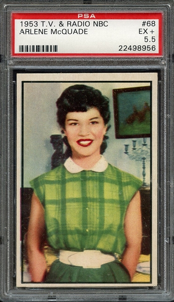 1953 T V & RADIO NBC 68 ARLENE McQUADE PSA EX+ 5.5