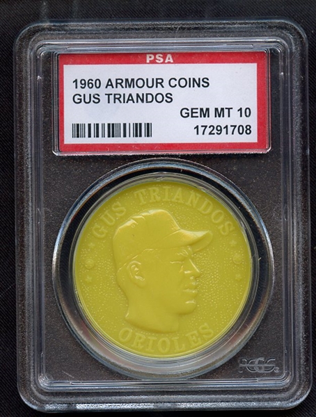 1960 ARMOUR COINS GUS TRIANDOS PSA GEM MT 10