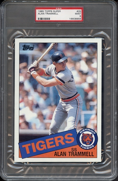 1985 TOPPS SUPER 25 ALAN TRAMMELL PSA MINT 9