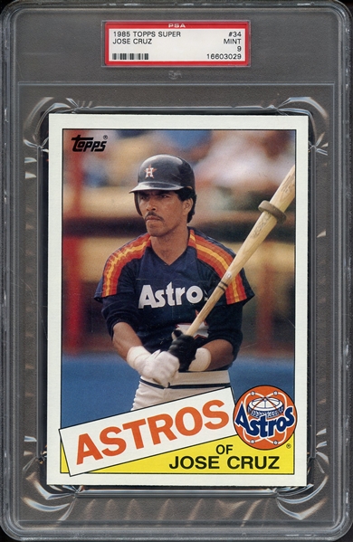 1985 TOPPS SUPER 34 JOSE CRUZ PSA MINT 9