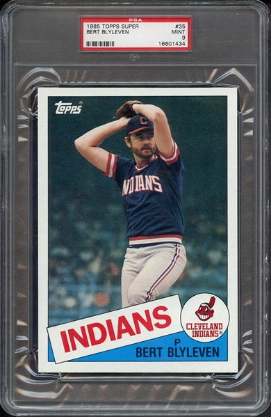 1985 TOPPS SUPER 35 BERT BLYLEVEN PSA MINT 9