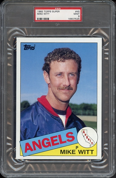 1985 TOPPS SUPER 45 MIKE WITT PSA MINT 9