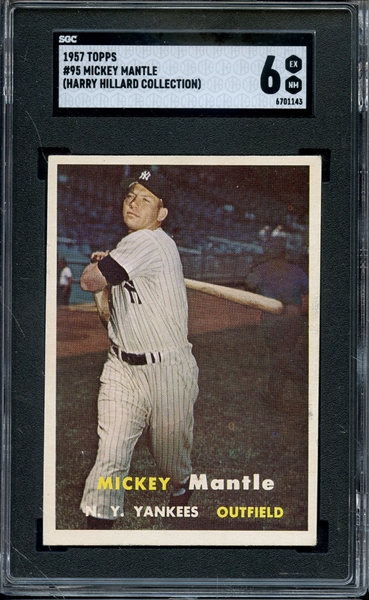 1957 TOPPS 95 MICKEY MANTLE SGC EX-MT 6