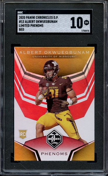 2020 PANINI CHRONICLES DP LIMITED PHENOMS RED 12 ALBERT OKWUEGBUNAM SGC GEM 10