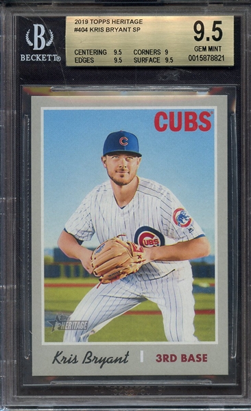 2019 TOPPS HERITAGE 404 KRIS BRYANT BGS GEM MINT 9.5