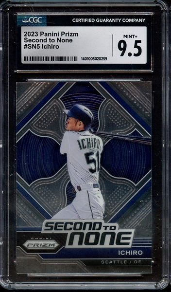 2023 PANINI PRIZM SECOND TO NONE SN5 ICHIRO CGC MINT+ 9.5