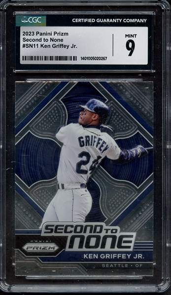 2023 PANINI PRIZM SECOND TO NONE SN11 KEN GRIFFEY JR CGC MINT 9