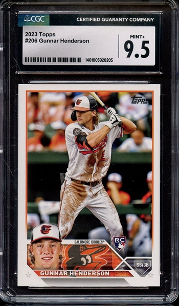 2023 TOPPS 206 GUNNAR HENDERSON CGC MINT+ 9.5