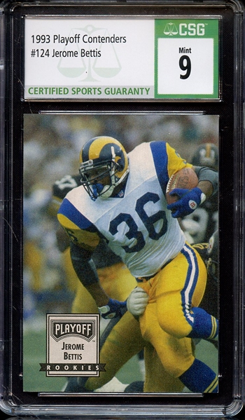 1993 PLAYOFF CONTENDERS 124 JEROME BETTIS CSG MINT 9