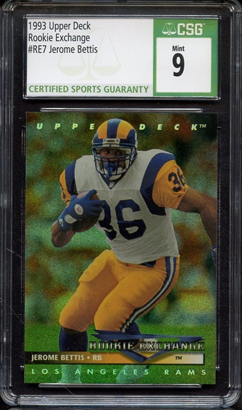 1993 UPPER DECK ROOKIE EXCHANGE RE7 JEROME BETTIS CSG MINT 9