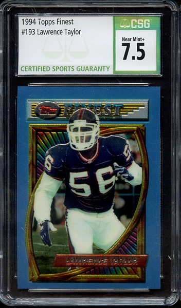 1994 FINEST 193 LAWRENCE TAYLOR CSG NM+ 7.5