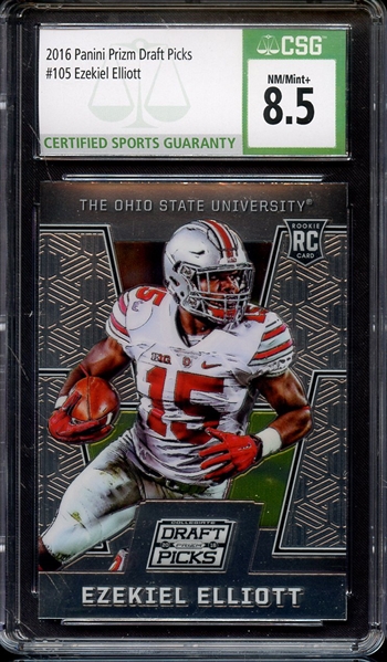 2016 PANINI PRIZM DRAFT PICKS 105 EZEKIEL ELLIOTT CSG NM-MT+ 8.5